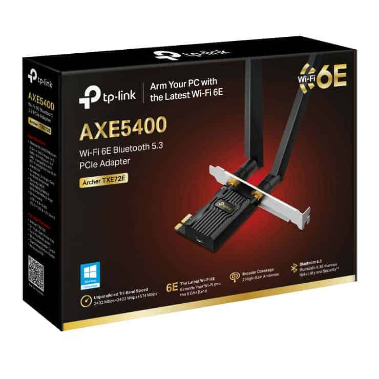 (image for) tp-link Archer TXE72E Wi-Fi 6E Bluetooth 5.3 PCI Express Adapter